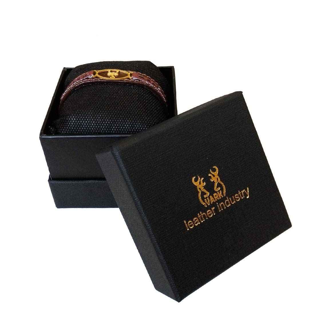 Perzische leren armband voor mannen en vrouwen – Aban symbool