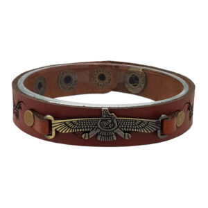 Perzische leren armband voor mannen en vrouwen – Faravahar