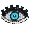 Vrouwelijke kralenbroche – blauw oog ontwerp