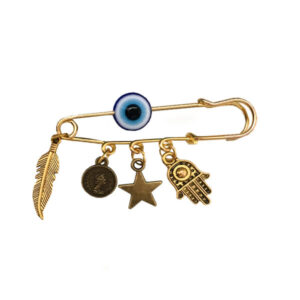 Boze-oog veiligheidsspeld broche – klassiek beschermend amulet