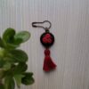 Geborduurde broche – rood bloemenmodel