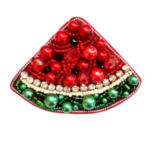 Watermeloenbroche voor Yalda – Feestelijk Rood