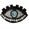 Vrouwelijke kralenbroche – blauw oog ontwerp