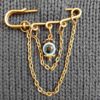 Blauwe boze-oog veiligheidsspeld broche – beschermend amulet