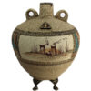 Handgemaakte Perzische deco-aardewerkvaas met een oud kunstmotief, perfect voor het presenteren van enkele stelen