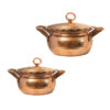 Iraanse Koperen Pannenset – Traditioneel design (2-delige set kookpannen, model D556)