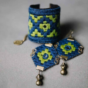 Perzische geborduurde armband & oorbellen set Jahan