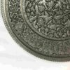 Decoratief koperen dienblad handgegraveerd met Perzisch bloemmotief