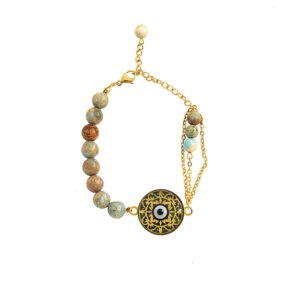Kralenarmband voor Dames – Blauwe Oog Ontwerp