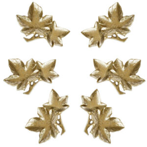 Elegante messing Haft-Sin-set C2122 met bladontwerp voor Nowruz