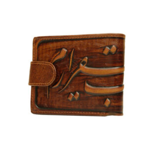Perzische leren billfold-portemonnee voor mannen met gedicht