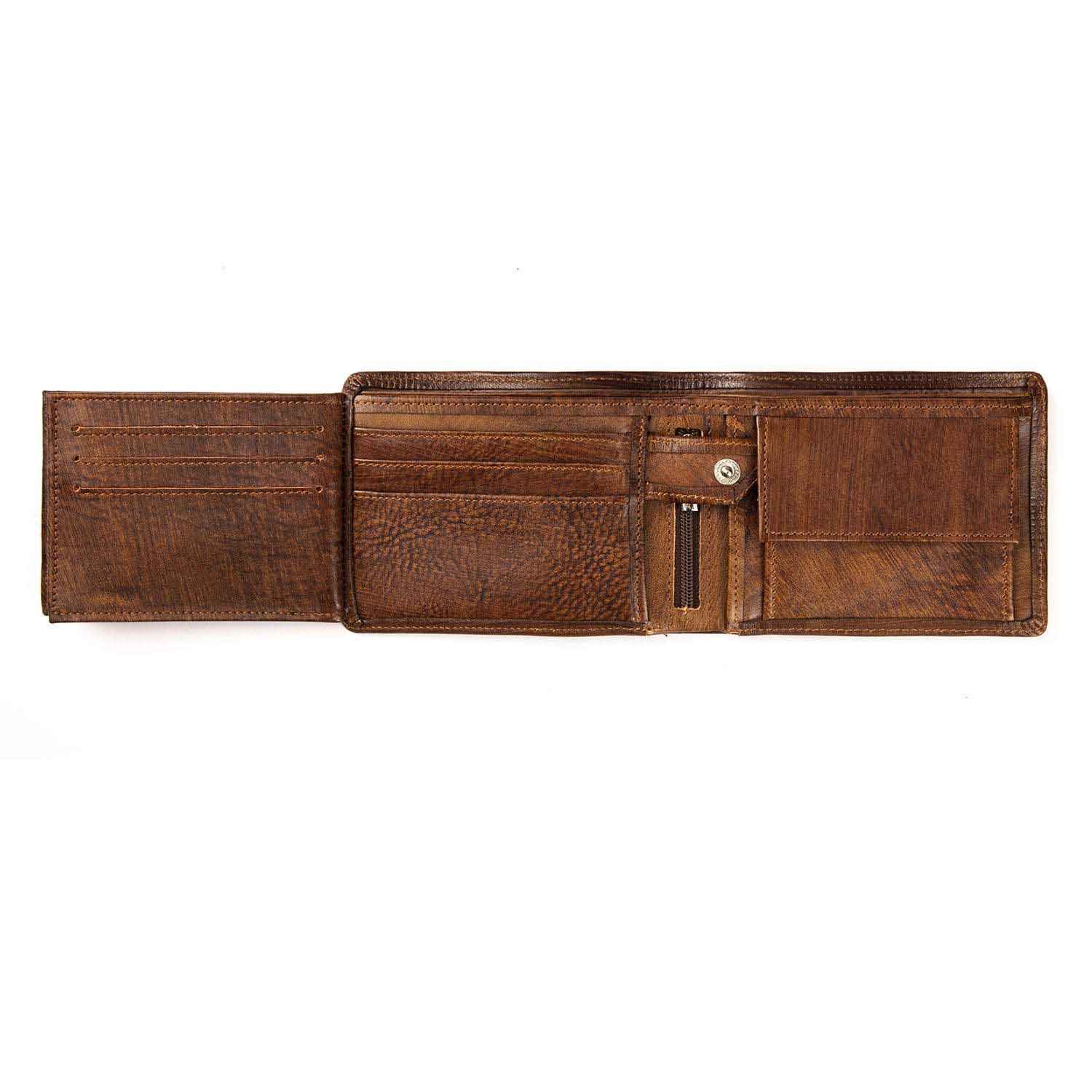 Perzische leren billfold-portemonnee voor mannen met Afra-ontwerp
