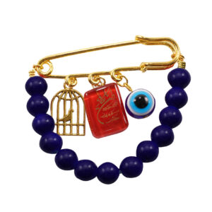 Boze-oog veiligheidsspeld broche met ketting – beschermingsamulet