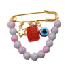 Boze-oog veiligheidsspeld broche met ketting – beschermingsamulet