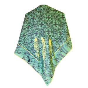 Perzische Damessjaal – Luxe Nastaliq Print Groen Katoen