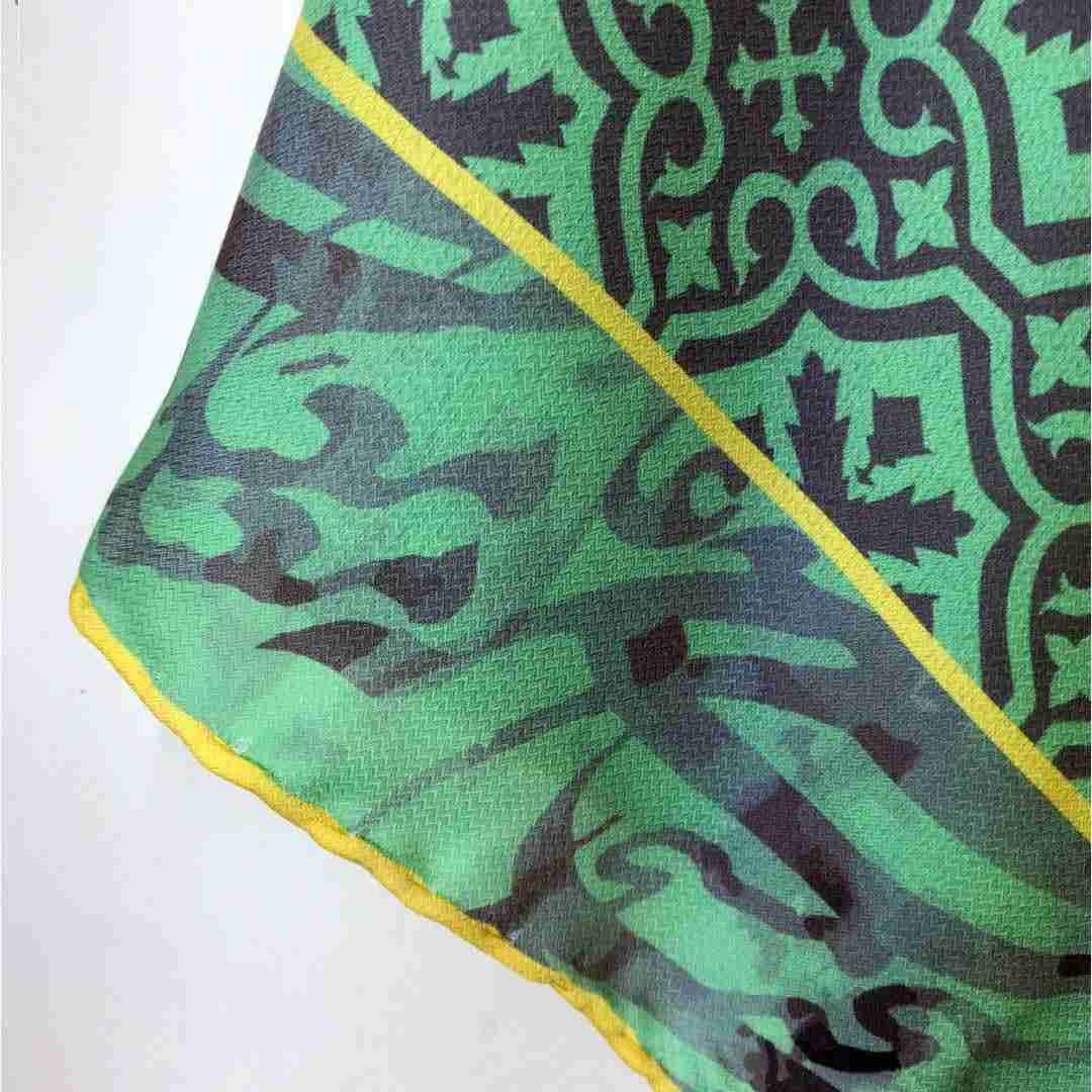 Perzische Damessjaal – Luxe Nastaliq Print Groen Katoen