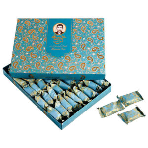 Kermani Gaz: 28% pistache – traditionele Iraanse nougat met rozenwater – 450 g