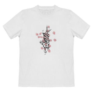 Perzisch katoenen wit T-shirt model Nastaliq — elegante Perzische Nastaliq-kalligrafie