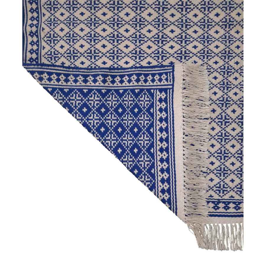 Perzisch handgeweven Zilou vloerkleed blauw
