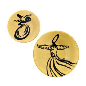 Handbeschilderd decoratief aardewerken bord – Sama