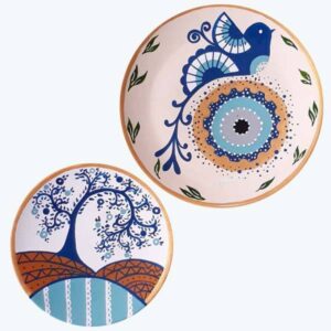 Handbeschilderd decoratief aardewerken bord – oog