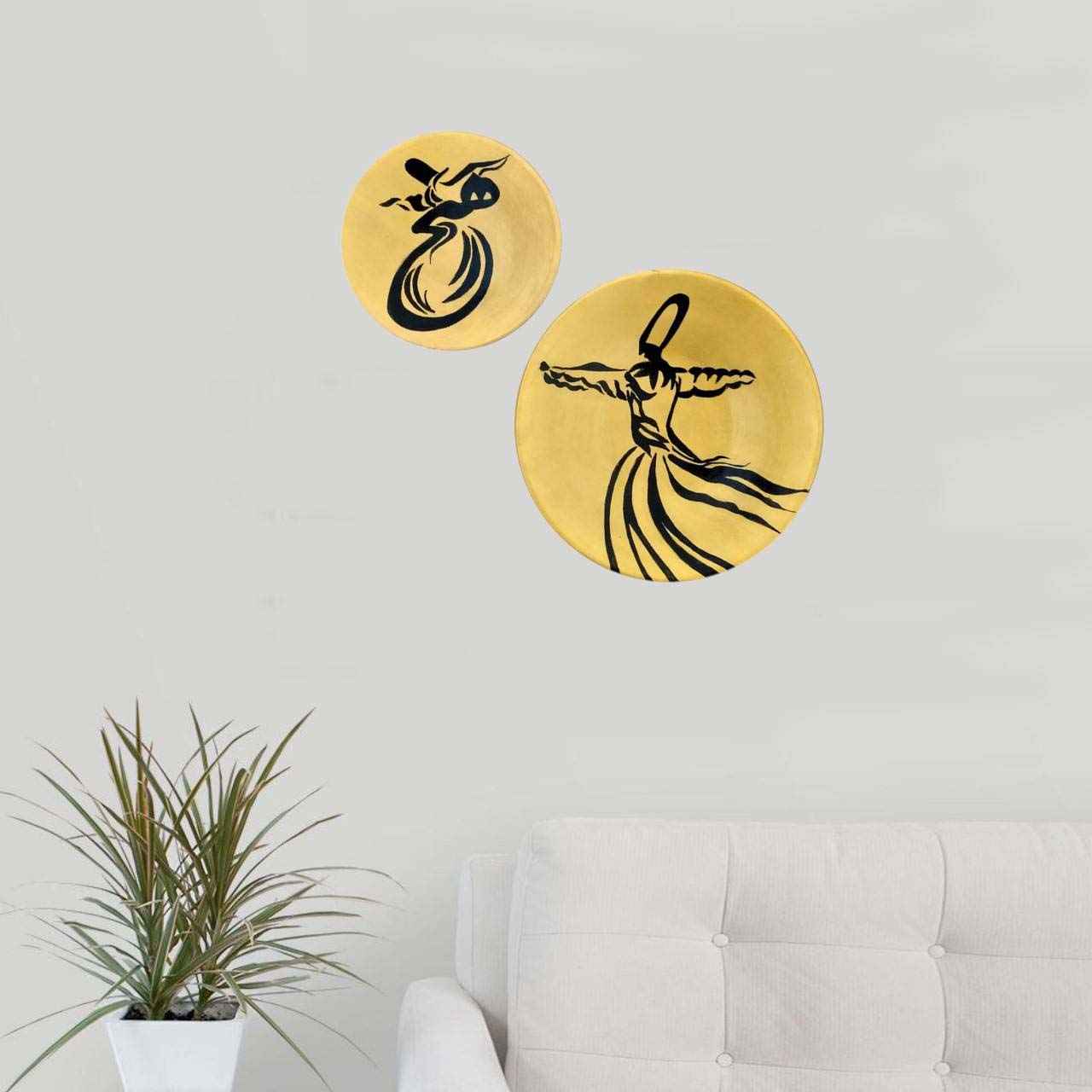 Handbeschilderd decoratief aardewerken bord – Sama