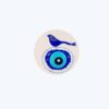 Handbeschilderd decoratief aardewerken bord – oog & vogel