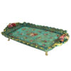 Modern kunsthars dienblad Bagh Firoozeh - Groen decoratief dienblad met bloemenpatroon