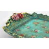 Modern kunsthars dienblad Bagh Firoozeh - Groen decoratief dienblad met bloemenpatroon