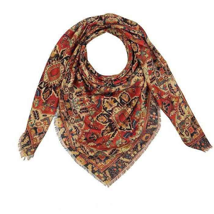 Zomersjaal voor vrouwen – Artistieke Print Rood