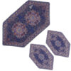 Set van 3 Luxe Termeh Tafelkleden Gohar – Navy Blauw Bloempatroon