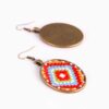 Perzische geborduurde oorbellen Balochi traditioneel Suzani rode bloemen