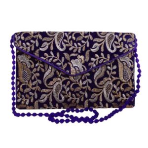 Geborduurde clutch handtas met geometrisch patroon – A49