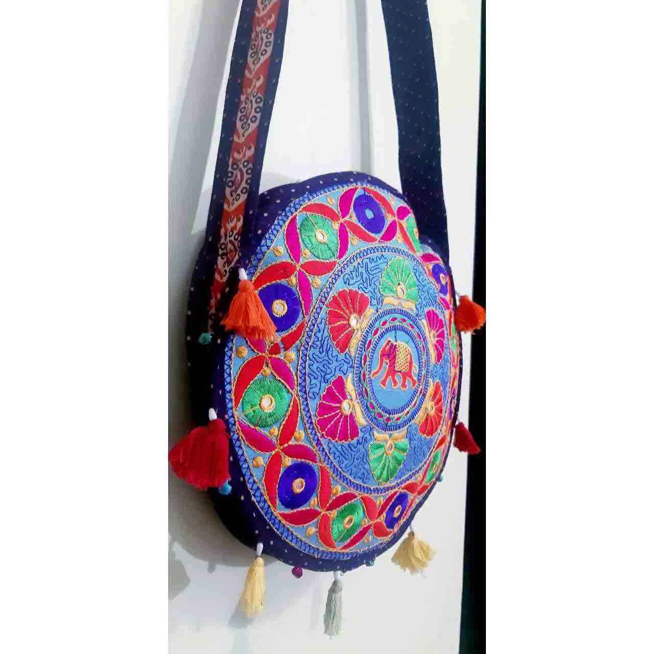 Etnische geborduurde crossbodytas – Baluchi ontwerp A46
