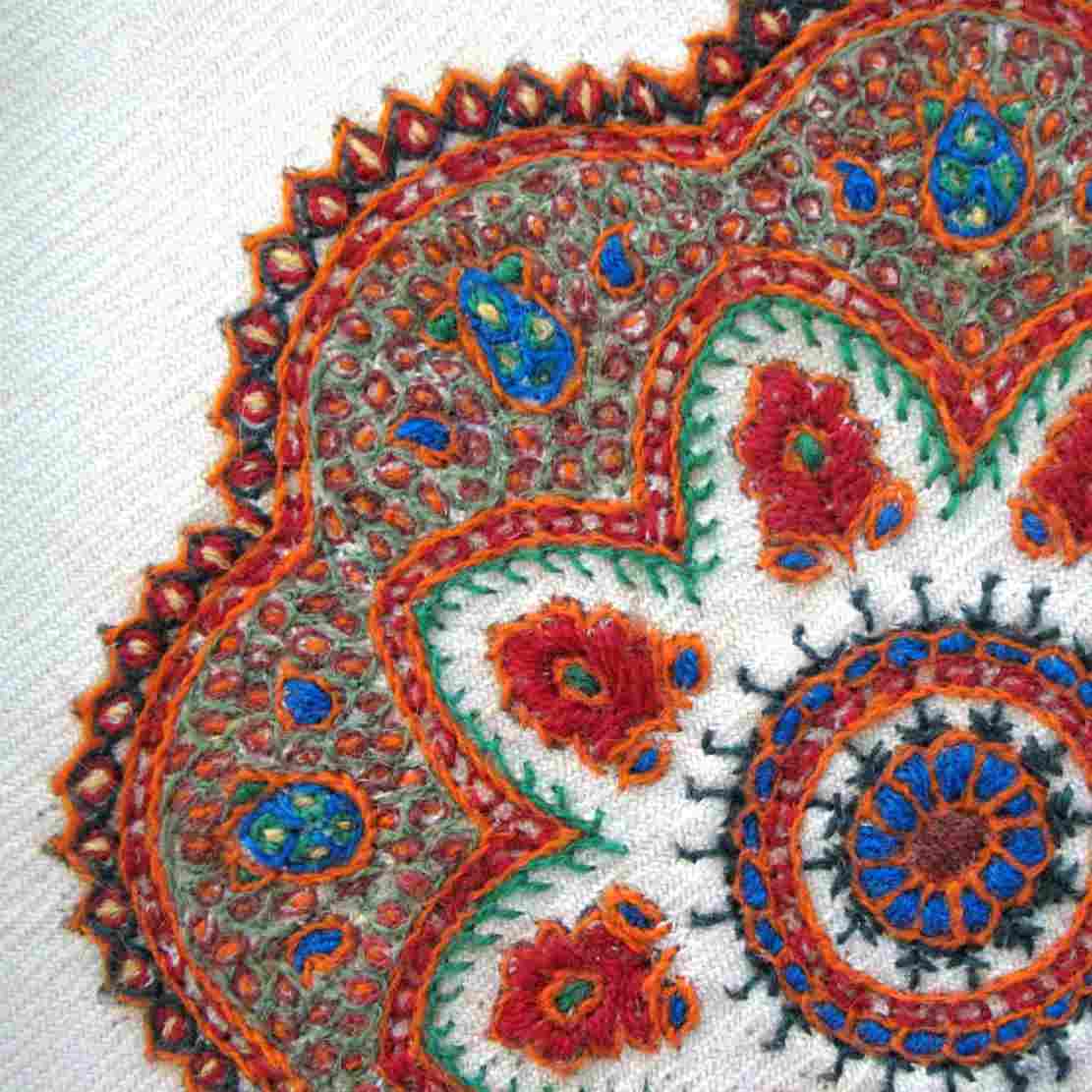 Perzisch geborduurd wandkleed – bloemig Balochi textielkunst