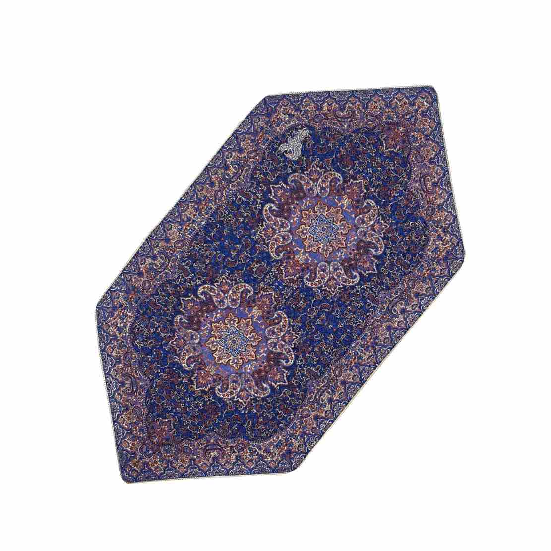 Set van 3 Luxe Termeh Tafelkleden Gohar – Navy Blauw Bloempatroon