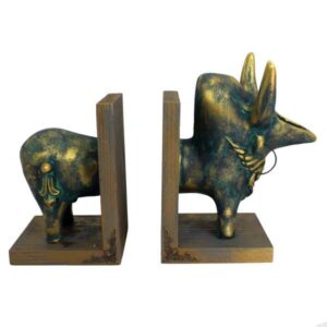 Op zebu geïnspireerde polyester sculptuur boekensteun – geschikt voor themakamers