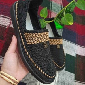 Giveh schoenen – Perzisch handgemaakt ademend schoeisel zwart Klash-model
