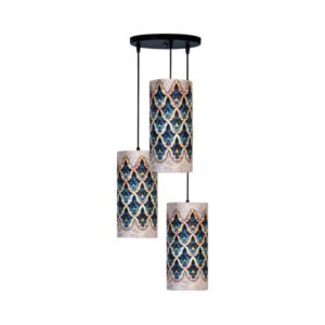 Stof Cluster Hanglamp met Velvet Cilinder Lampenkap MA70
