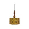Stof Hanglamp met Velvet Drum Lampenkap A70