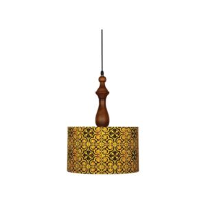 Stof Hanglamp met Velvet Drum Lampenkap A70