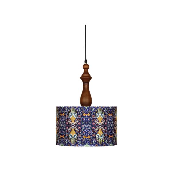 Stof Hanglamp met Velvet Drum Lampenkap Tegelontwerp
