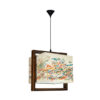 Stof Hanglamp met Velvet Vierkante Lampenkap Calligraphy
