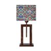 Artistieke Iraans geïnspireerde houten lamp met tegelmotief – Handgemaakt accent
