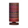 Minimalistische Perzische Houten Tafellamp – Kilim Patroon Rood