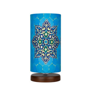 Minimalistische Perzische Houten Tafellamp – T18 Blauw