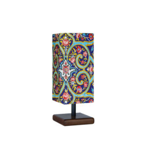 Minimalistische Perzische Houten Tafellamp – Bloem Lichtgroen