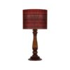 Traditionele Houten Tafellamp met Perzisch Geïnspireerde Lampenkap Kilim