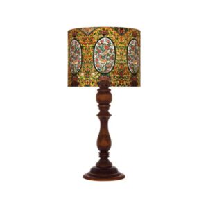 Traditionele Houten Tafellamp met Lampenkap Bloem