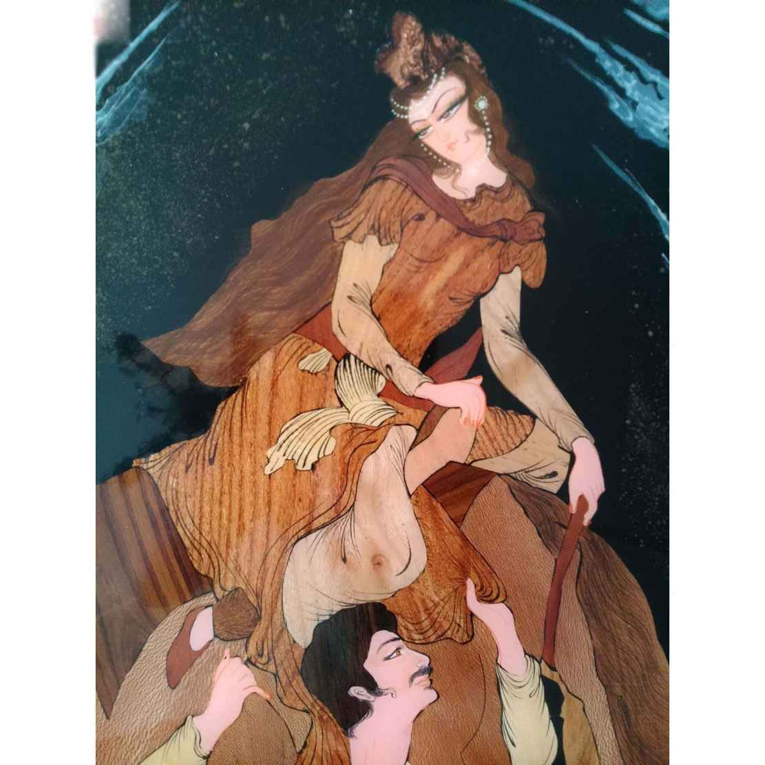Marqueterie houtinleg kunst – artistieke Perzische liefde